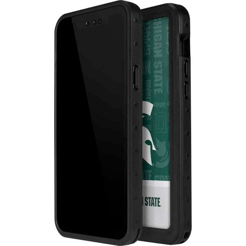 Michigan State University Jersey Split iPhone 15 Pro Waterproof Case